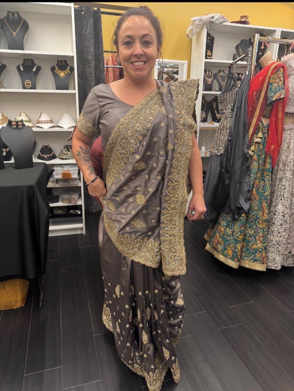 Gray Indian Saree